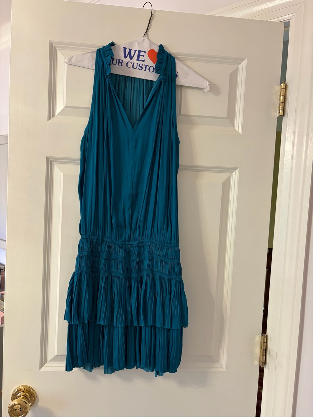 Current Air Tiered V-Neck silky Dress